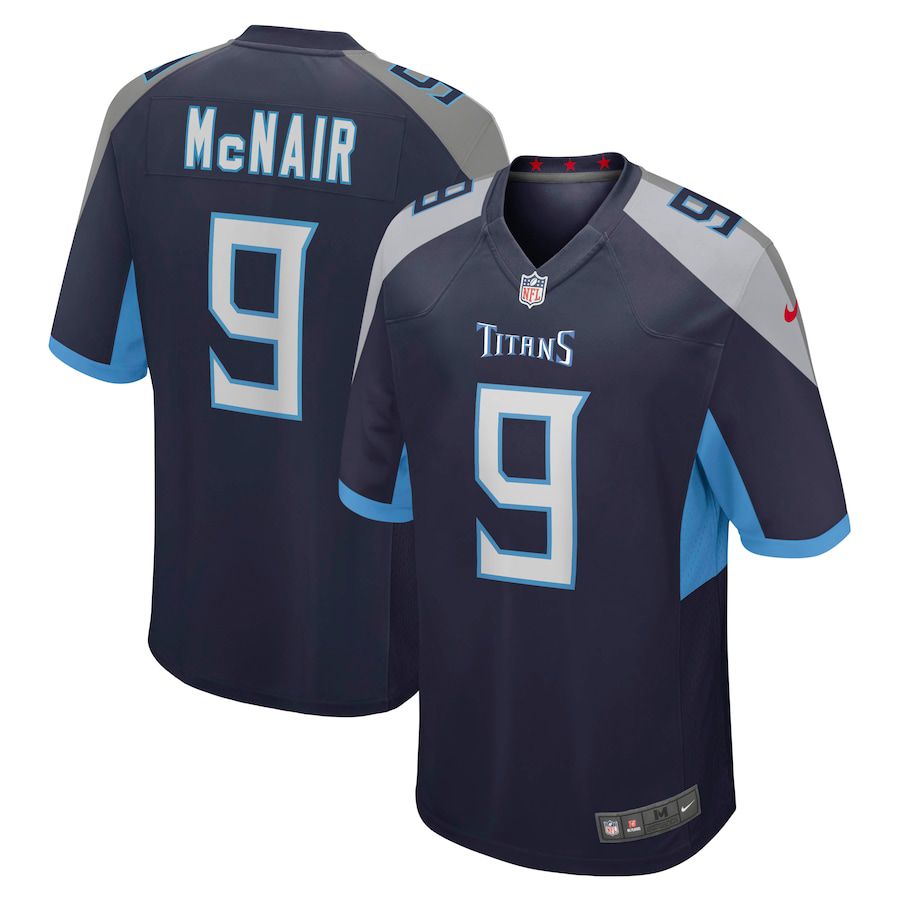 Men Tennessee Titans #9 Steve McNair Nike Navy Game Retired Player NFL Jersey